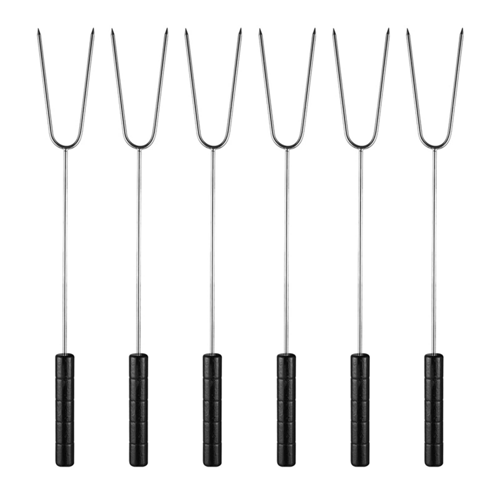 Tsophreniq 6 PCS Meat Roasting Fork Stainless Steel Steak Barbecue Tools Big Barbecue Fork Practical Meat Forks Kitchen Skewers