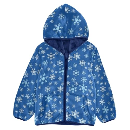 CHIFIGNO Snowflakes Deep Blue Boy Thick Soft Fleece Outerwear Jackets with Polar Fleece Lining 3T