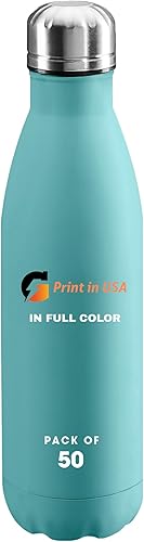 Miniatura 23 de Botellas de agua personalizadas con impresión personalizada en Estados Unidos, 17 onzas, acero inoxidable, doble pared, aisladas, a prueba de fugas