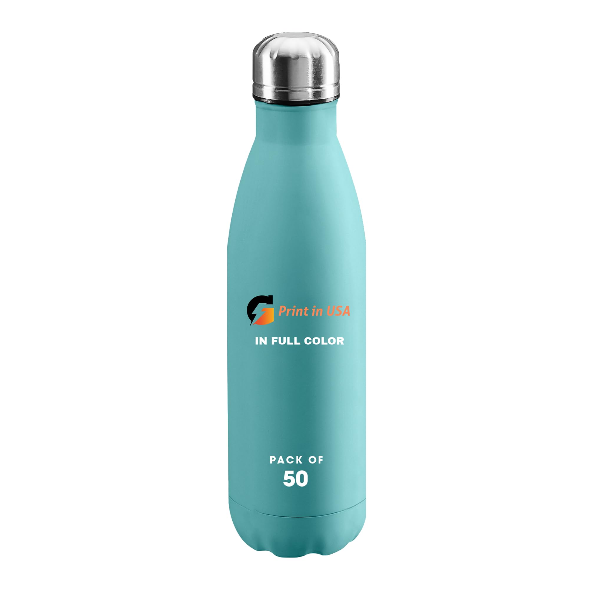 Tumzak Personalized Custom Print in USA Water Bottles 50Pcs 17oz Stainless Steel Double Wall Insulated Leakproof Cups for Sports Outdoors With