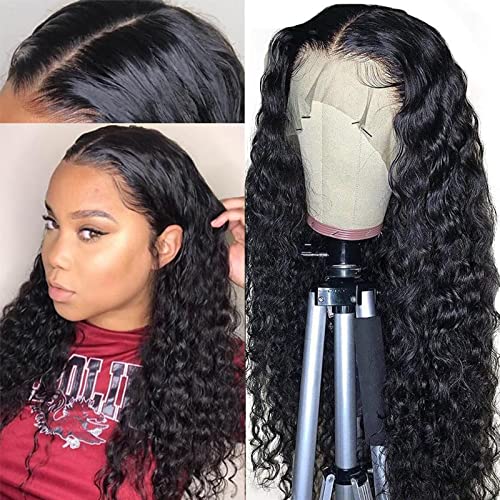 13x4 Water Wave Lace Front Wigs Human Hair18Inch Curly lace front wig human hair 180% Density Glueless Wet and Wavy Lace Front Wigs Pre Plucked Hairline with Baby Hair Lace Frontal Wigs Human Hair