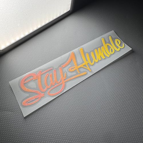 Image of Car Stickers for Stay Humble Auto Front Rear Windshield Window Decal Vans Truck Window Tail Decoration (Laser Rainbow, 20x5cm)