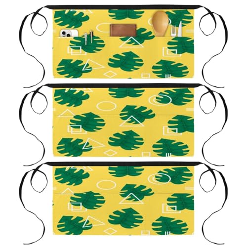 Demi-tablier pour restaurant et travail de bistrot avec motif géométrique