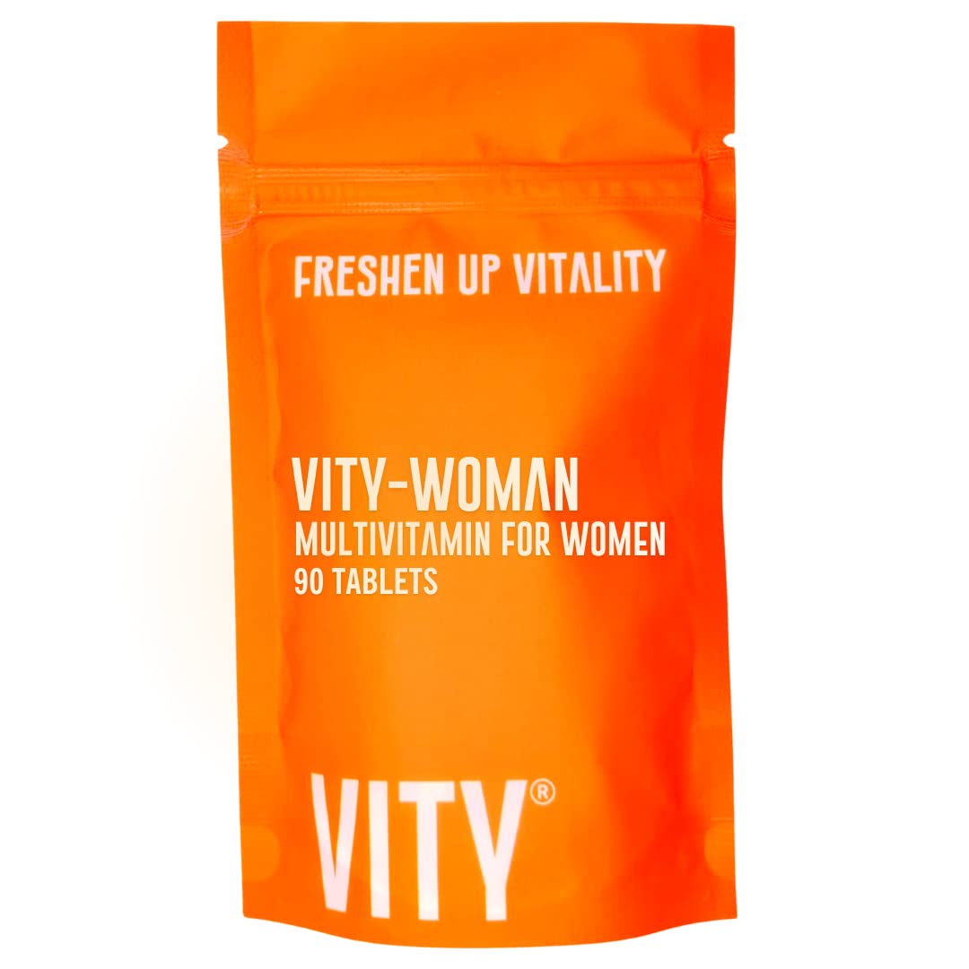 VITY-Woman - Multivitamin Supplement for Women - 23 Essential Daily nutrients. 90 Coated Tablets - 3 Month Supply. UK Manufactured.