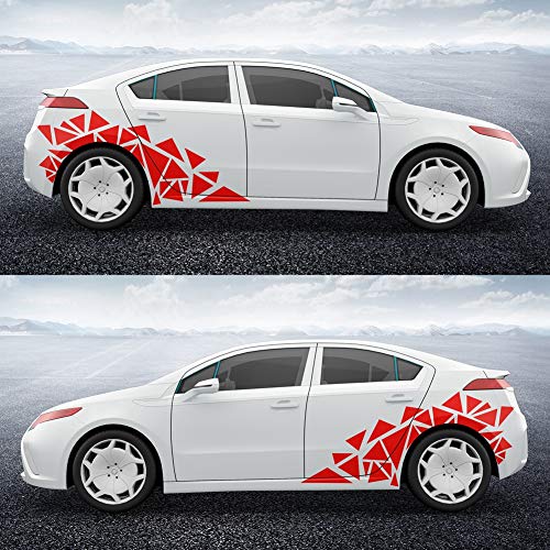 Image of 2 Pieces Triangle Car Decals Vinyl Decal Car Graphics DIY Car Body Sticker, Red