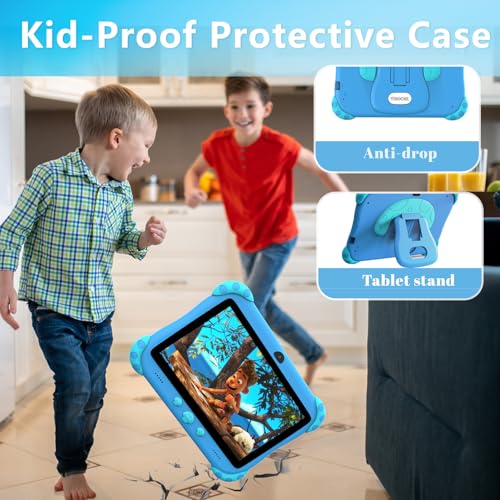 Image of YINOCHE 7 Inch Kids Tablet with Case, WiFi, Android Kids Tablet, 32GB Storage, Dual Camera, Shockproof Case, Parental Control Tablets Compatible with Netflix, Multi