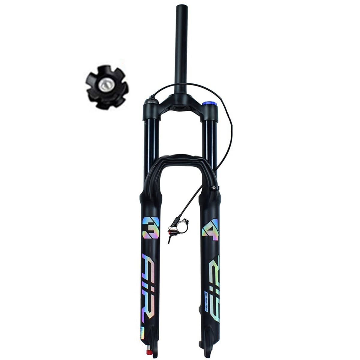 Horquilla de suspensión de Aluminio para Bicicleta de montaña MTB, Recta de 1-1/8'', Amortiguador Delantero, 27.5/29 Pulgadas, Recorrido, Eje de 140 mm, QR, amortiguación de 9 mm,