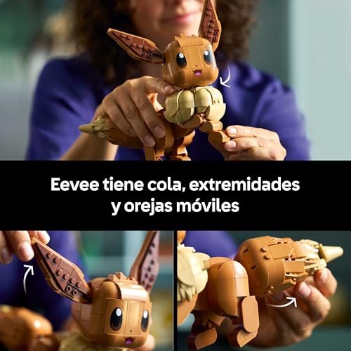 Miniatura 4 de LEGO Pokémon Eevee - Kit de Construcción para Adultos - Maqueta 3D de Puzzle Anime - Figura Articulada con Extremidades, Orejas y Cola Móviles - Decoración de la Habitación - Regalo Gamer - 72151