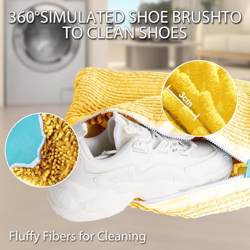 Adorila Bolsa para máquina de lavar sapatos, bolsa reutilizável para roupas com zíper, bolsa de lava