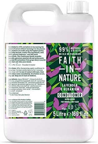 Faith In Nature Natural Tea Tree Conditioner, Cleansing, Vegan & Cruelty Free, No SLS or Parabens, For Normal to Oily Hair, 5L Refill Pack