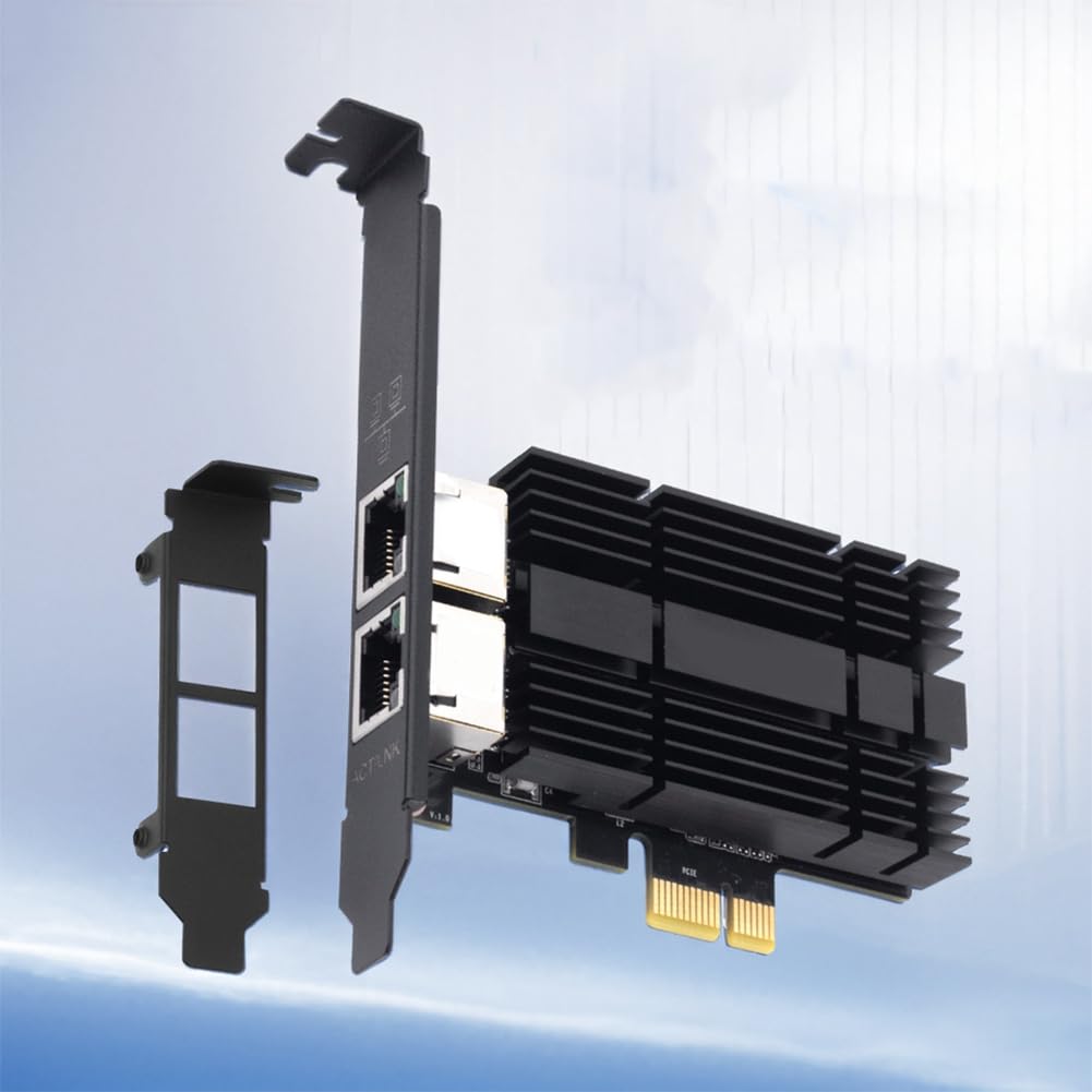Jaywool Adattatore di rete per PC 2.5G per scheda di rete PCIe a RJ45, chipset I226, Dual Gigabit Ethernet, 100/1000/2500 Mbit/s