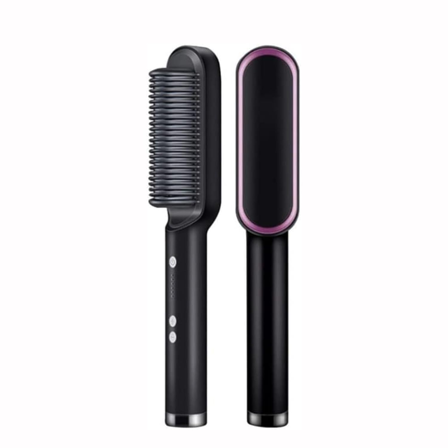 OBSYDIUM Hair Straightener, Hair Straightener Comb For Women, Hair Streightener Brush With 5 Temprature Control And Ceramic Ptc Heating (45), Black