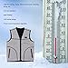 PerGar Electric Heated Vest, 3 Level Heating Smart Temperature Control Vest, Gray USB Heated Vest, Electric Heated Vest Jacket for Men and Women, Suitable for Skiing, Hiking (2XL)
