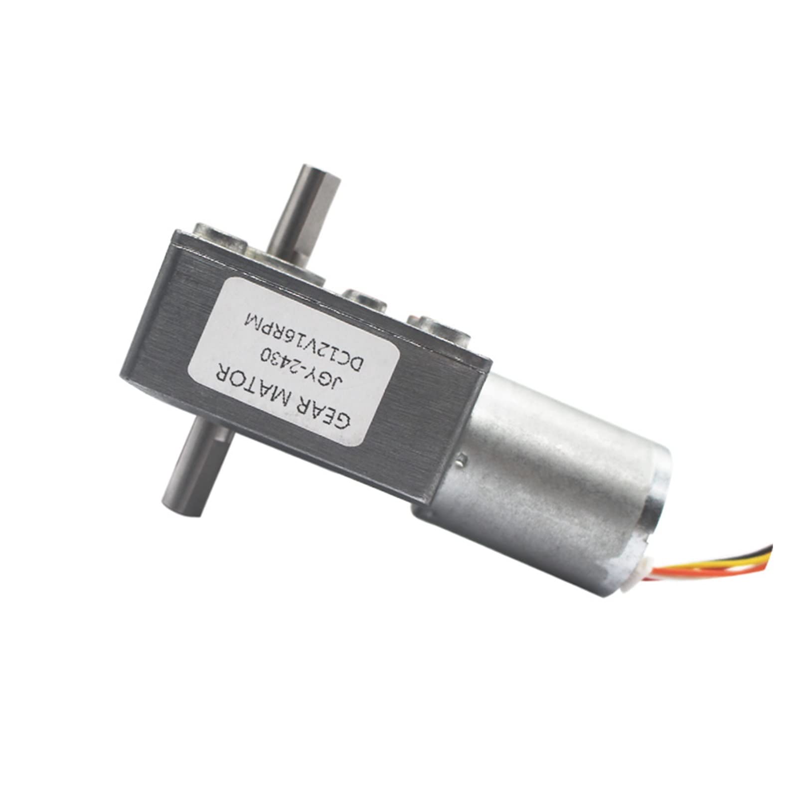 Motore CC a bassa velocità, silenzioso, a lunga durata, senza spazzole, motoriduttore a vite senza fine CC, doppio albero, coppia elevata, motoriduttore a vite senza fine BLDC, JGY370-2430D: 150 giri/