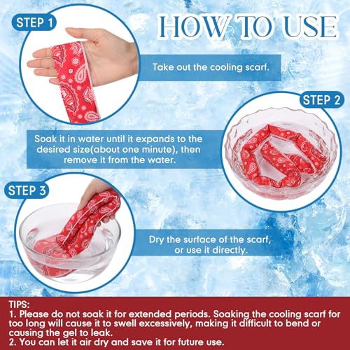 Silicherry 144 Pcs Cooling Neck Wraps Bulk, Paisley Neck Bandana Ice Scarf - image 4