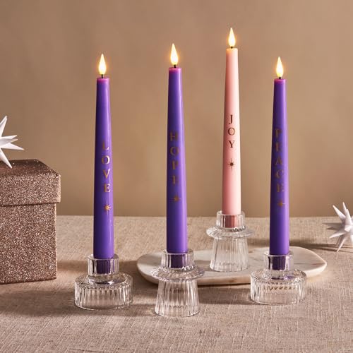 Flameless Advent Candles Battery Operated, Real Wax