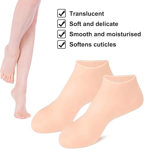 2 Pares De Reutilizável Meias Hidratantes De Silicone Meias de Silicone Protetor Anti-Rachaduras Mei
