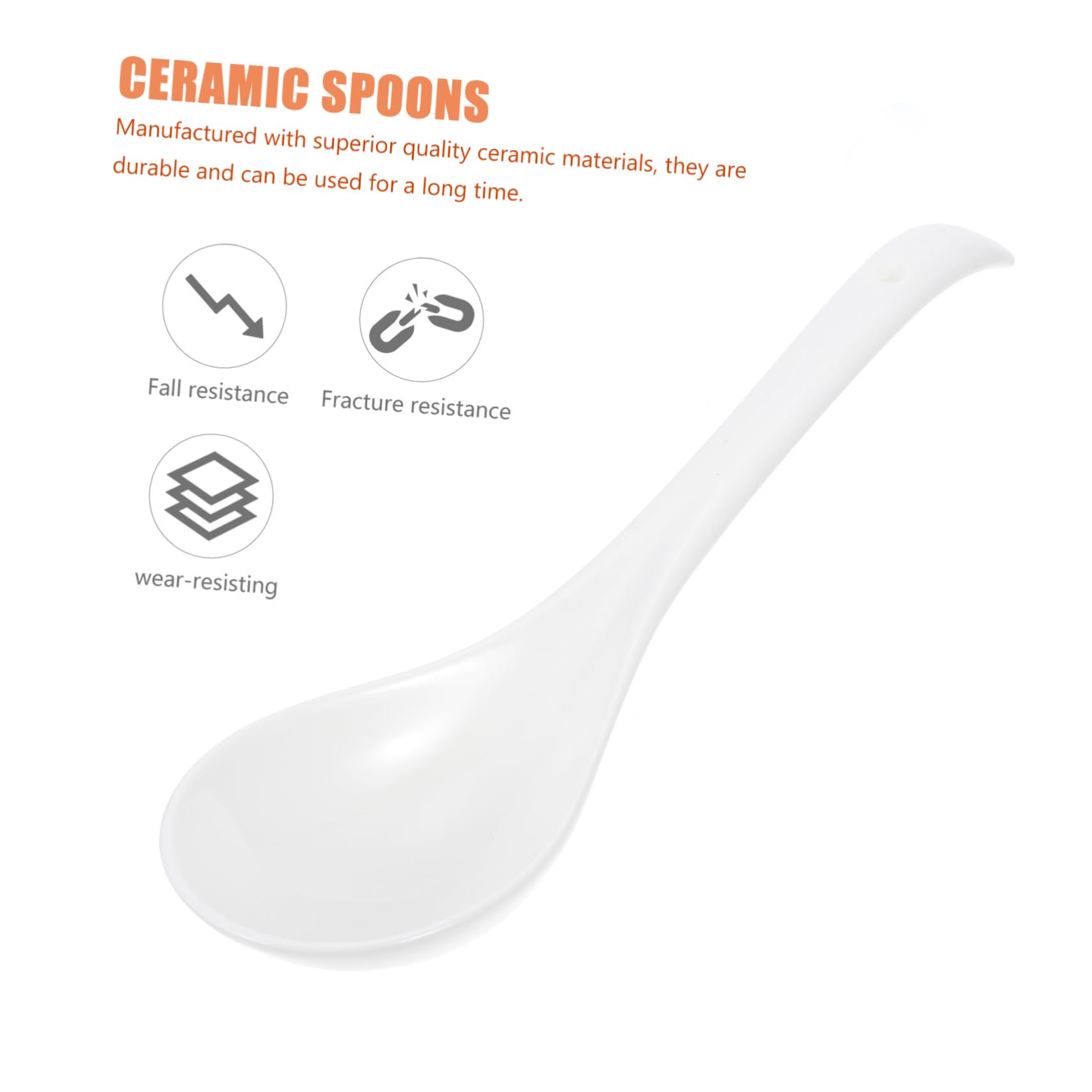 Zerodeko 6piezas Cucharas Soperas De Cerámica Hogar Resistentes y Ecológicas