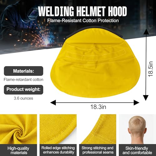 Image of Welding Helmet Cover, Flame Retardant Neck Shield with Press Fit Seal, Anti-Glare Heat Resistant Protective Sleeve Compatible with Most Standard Welding Helmets