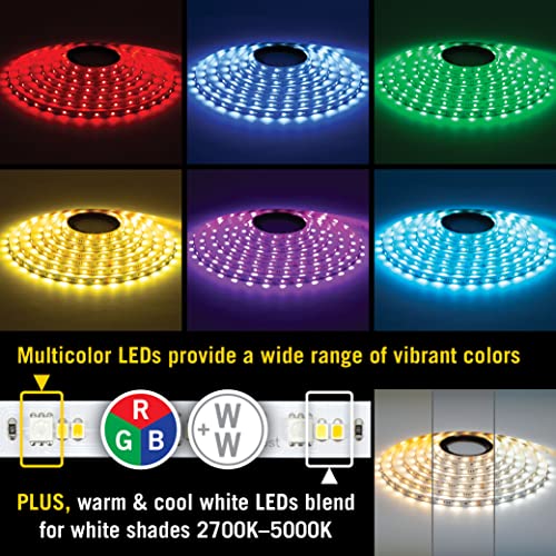 Image of Armacost Lighting RibbonFlex Pro 24V RGB+WW LED Strip Light Tape 36 + 36 +36 LED /m, 32' (10M) 645250