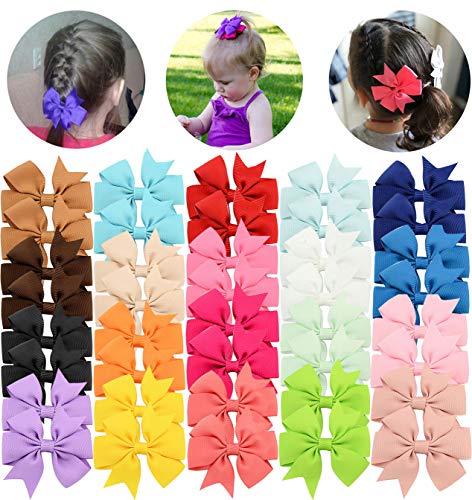 40-Pcs-Bebe-Filles-Pinces-A-Cheveux-Doux-Grosgrain-Ruban-Arcs-Alligator-Cheveux-Barrettes-pour-Adolescents-Enfants-Enfant-20-paires