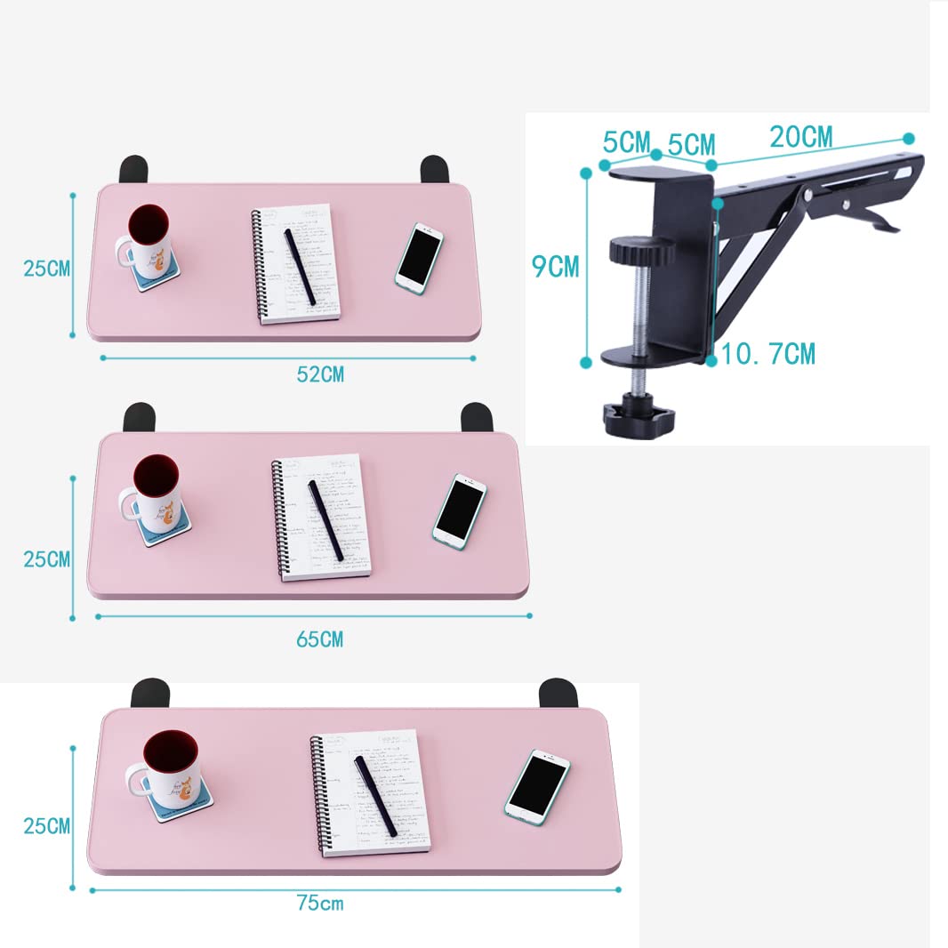 75cm*25cm Blanc Bandeja extensora de Escritorio,Bandeja extensora de Escritorio ergonómica,Bandeja Plegable para cajón de Teclado,Cajón para Teclado,Abrazadera sin perforación