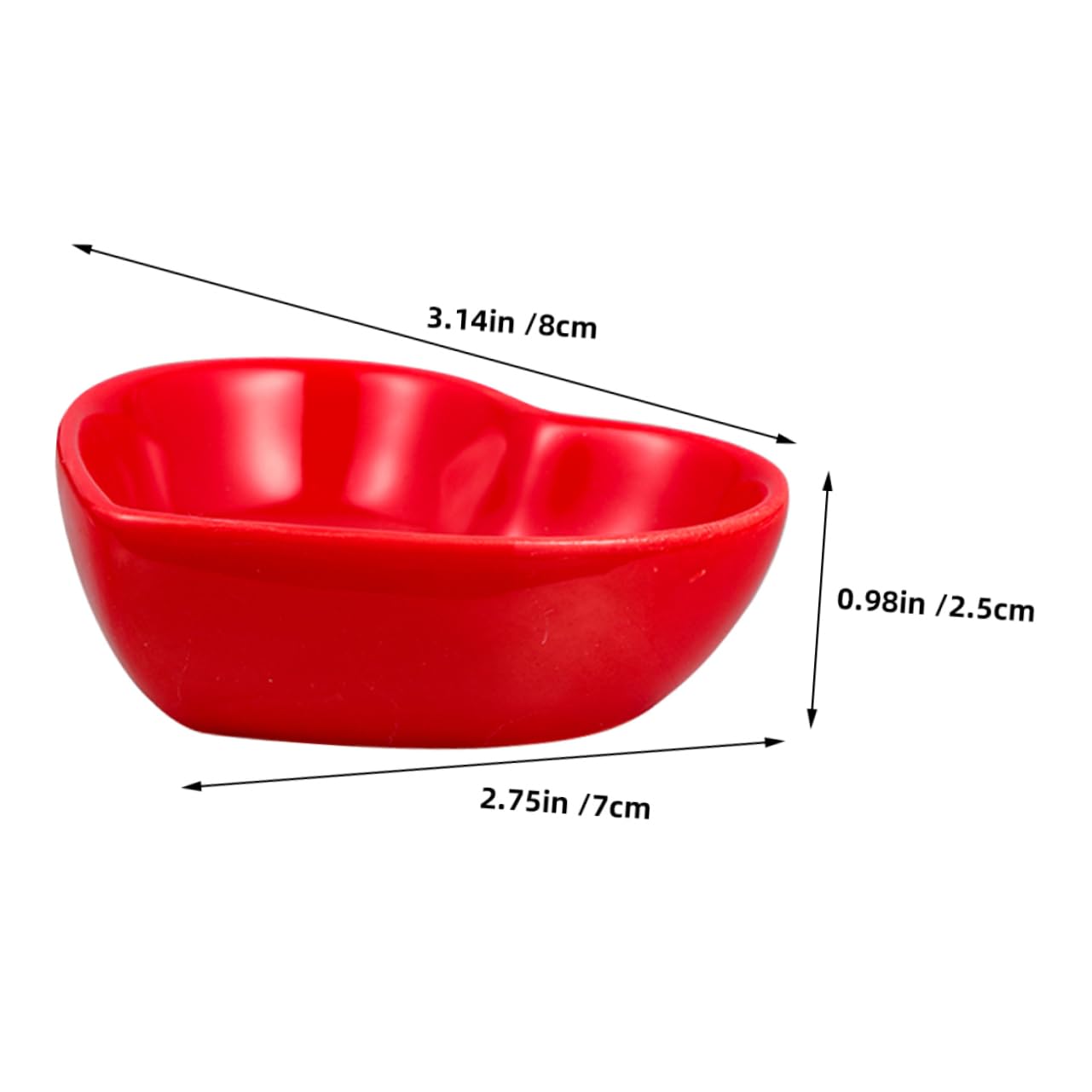 Kichvoe Lot de 2 petits bols en céramique en forme de cœur pour sauces, condiments et apéritifs, polyvalents, petits