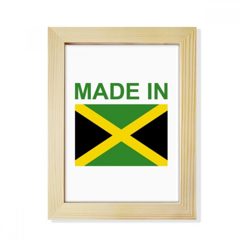 Marco de foto Hecho en Jamaica pintura de madera para escritorio de 6X8