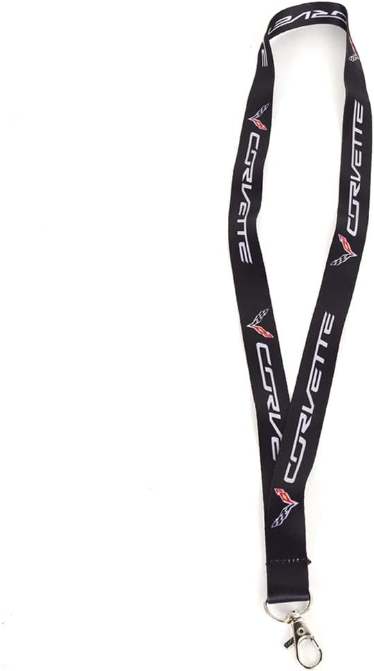 C7 Corvette Lanyard - Black with Corvette Script & Corvette Flags