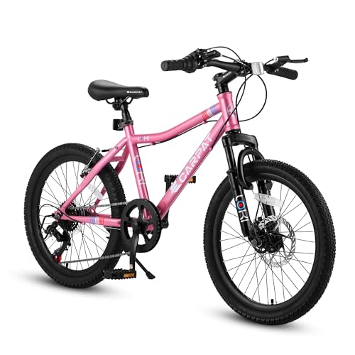 MCFANSHOU 20 Inch Kids' Bike, Boys Girls Mountain Bike Ages 8-12, 7 Speed Teenager Children Kids' Bicycles, Front Suspension Disc Brake (??)