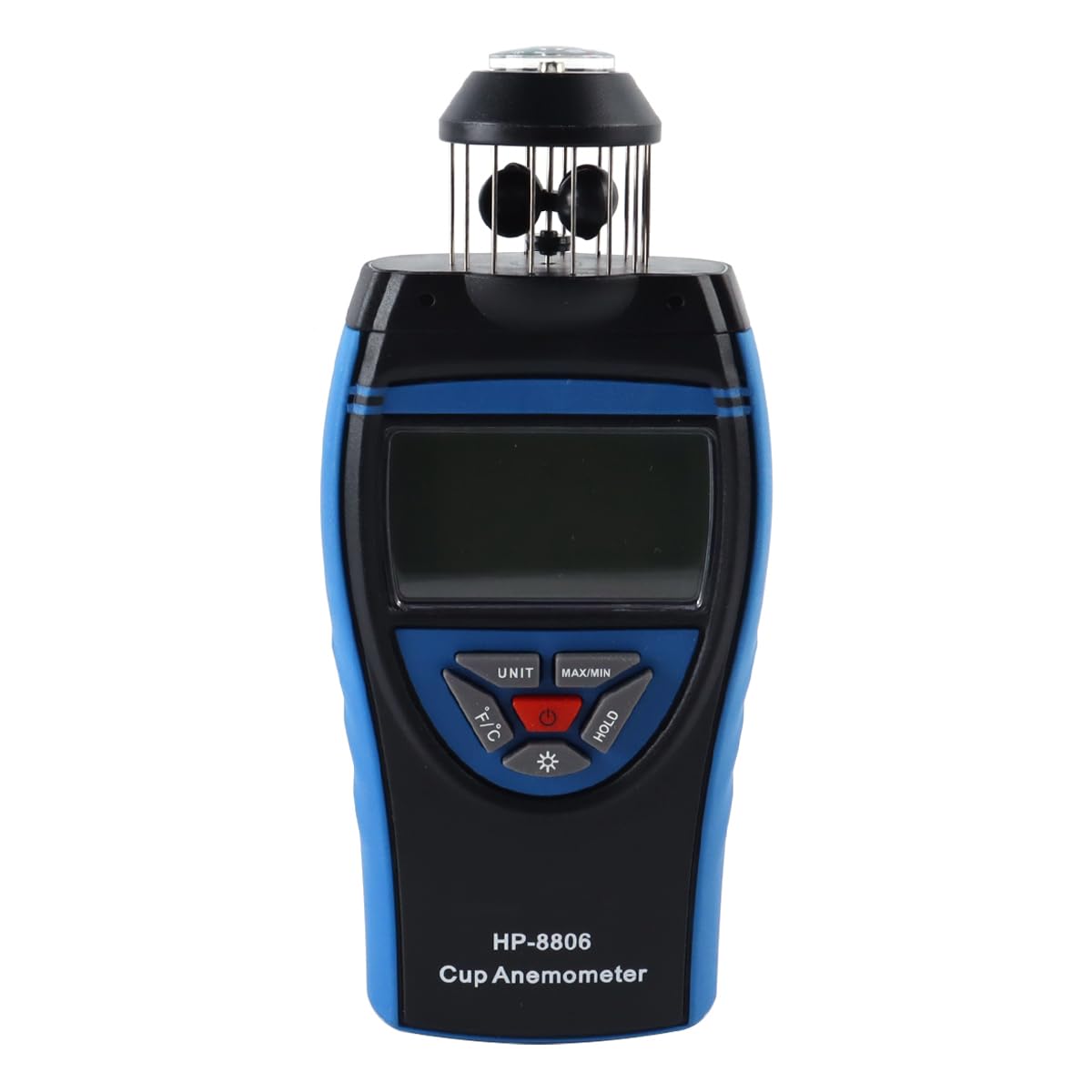 Qury Anemometro portatile ad alta precisione, misuratore di velocità del vento, 0,7-42 m/S, per HVAC con display LCD a bussola