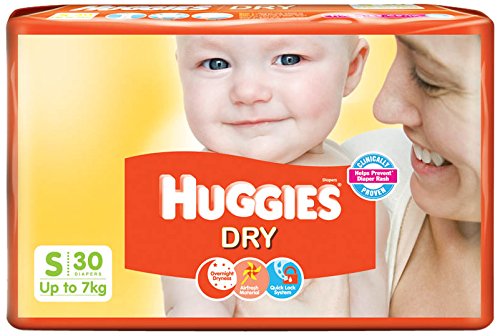 Image of Huggies New Dry Diapers Small - 30 Count