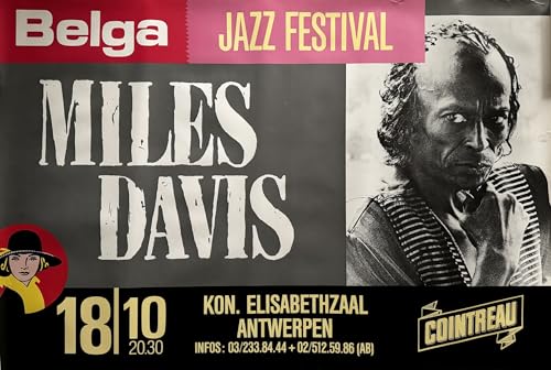 Affiche Miles Davis 1986 Belga Jazz Festival habillage grand mur vide poster 80X120Cm