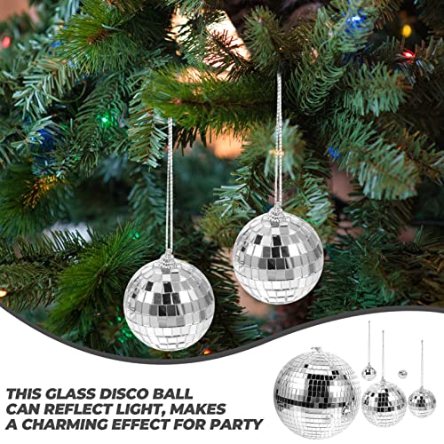 Jojofuny - 5 bolas espejadas colgantes reflectantes para bodas y eventos, diseño en vidrio miniatura 4
