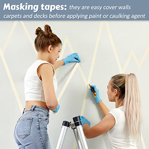Image of Fainne 45 Rolls Masking Tape Bulk 0.8 Inch 55 Yards | General Purpose Tape for Classroom, Labeling, Crafts, Office, School Projects, Easy Tear & Clean Removal, Beige White