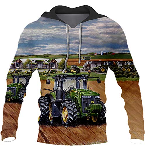 Hombres L'm A Farmer's Tractor Funny Fashion 3D Print Zipper Hoodies Sudaderas Chaqueta