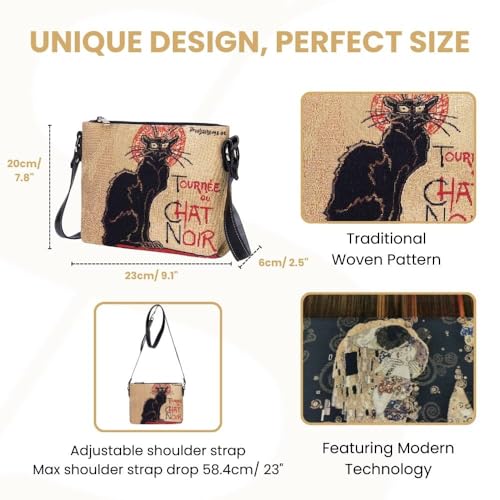Image of Signare Tapestry Crossbody Bag Sling Shoulder Purse for Women