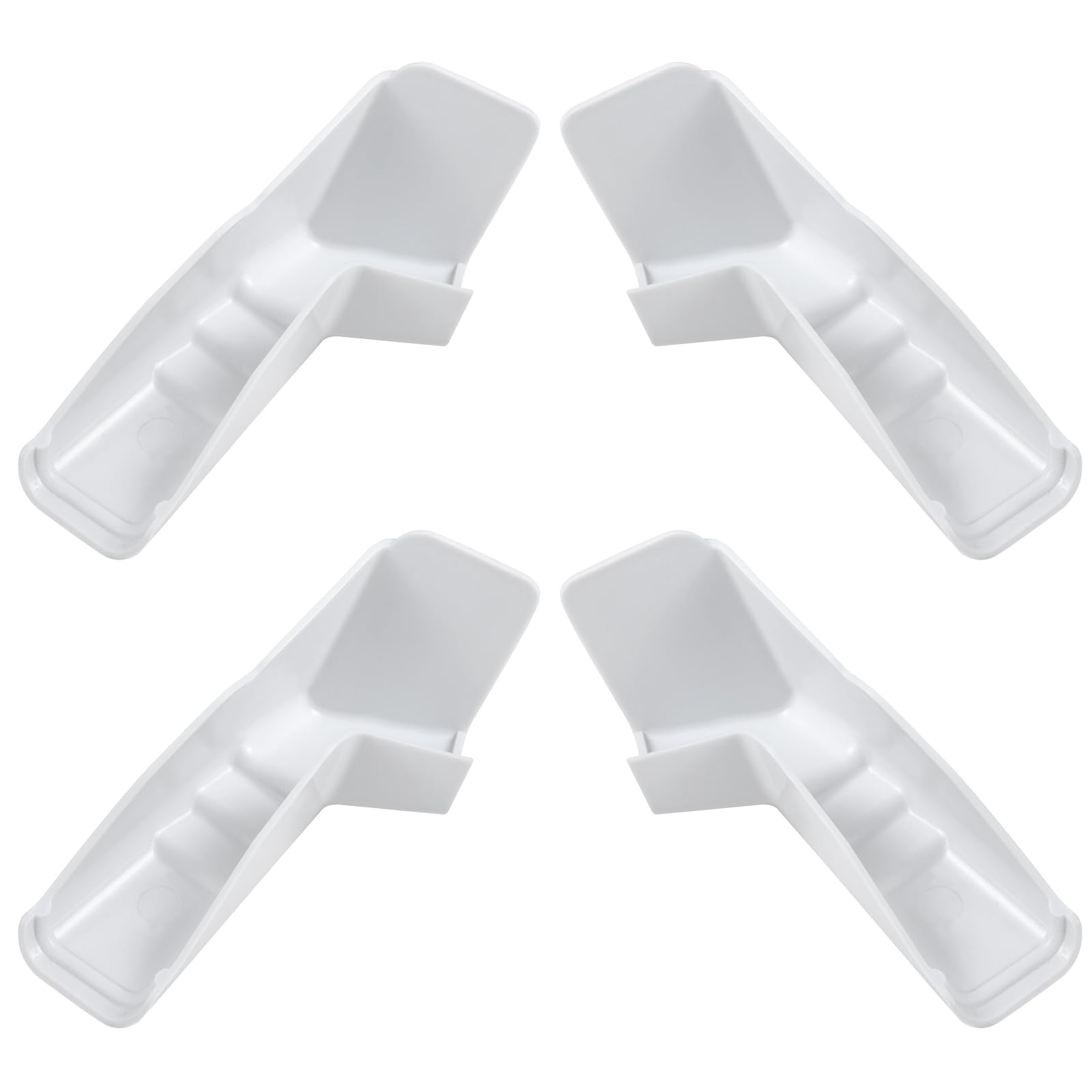 4 Pcs RV Gutter Spouts – Left & Right Rain Gutter Nozzles With Extension For Trailers, Motorhomes, And RVs (White)