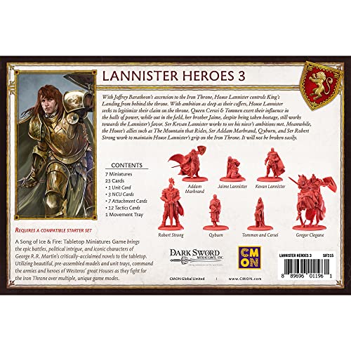 CMON A Song of Ice and Fire Tabletop Miniatures Game Lannister Heroes Set III - Image 3