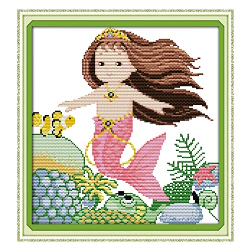 Image of Howie's Needlepoint 14CT Pre-Printed Cross Stitch Kits,Embroidery Patterns Starter Kits,Needlepoint Kits - The Little Girl