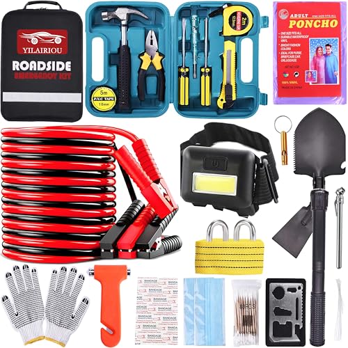 YILAIRIOU Kit de emergência na estrada para carro - Kit de ferram...