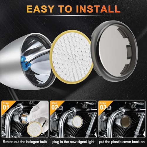 Image of 1157 Motorcycle Turn Signals, 2 Pack LED Turn Signals Motorcycle, Compatible with Harley Dyna Street Glide Road King, Standard Red