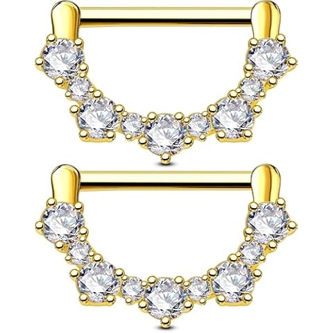 OUFER 14G Stainless Steel Nipple Bars Cover