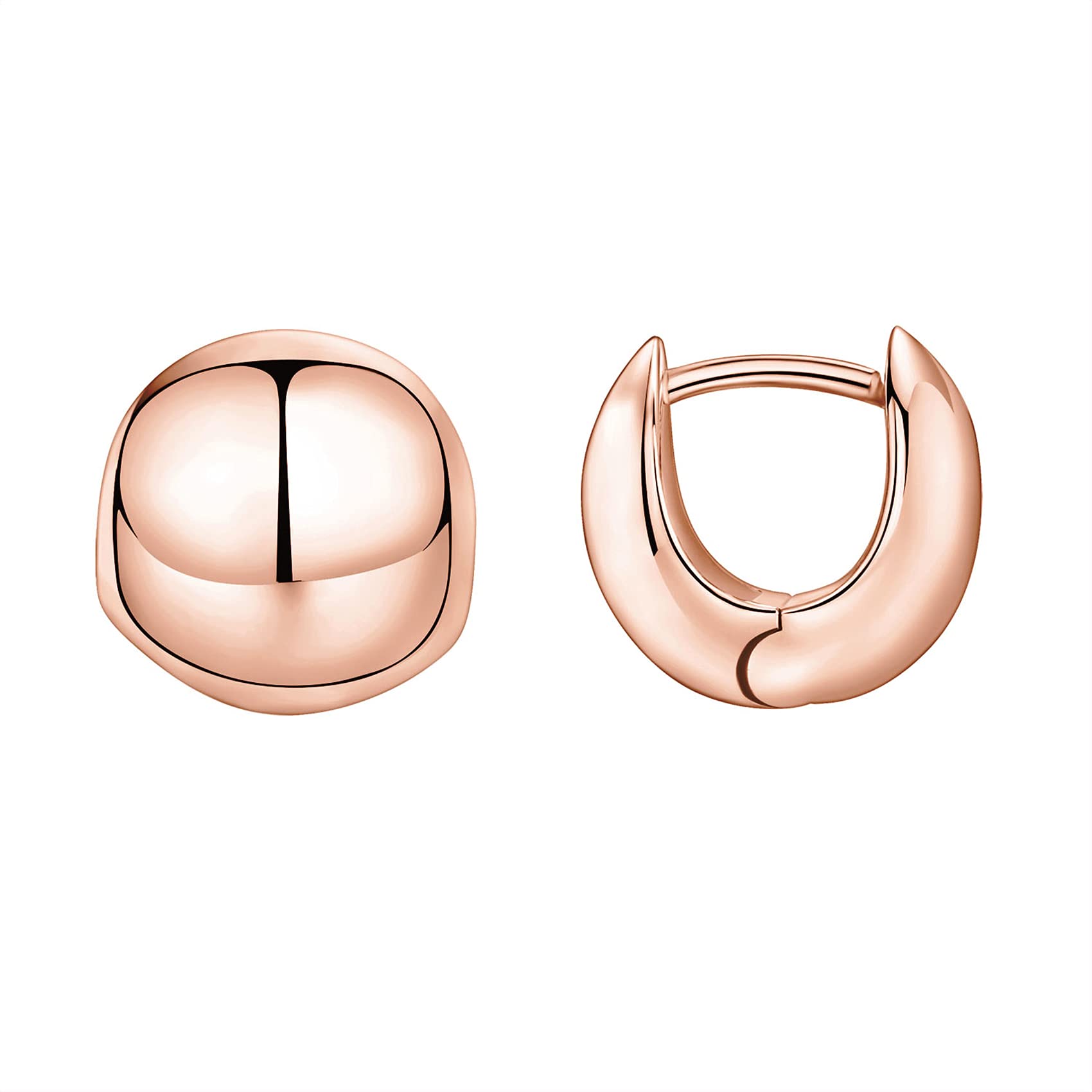 PAVOI 14K Gold Plated Chunky Huggie Earrings for Women, Small Hoop Earrings