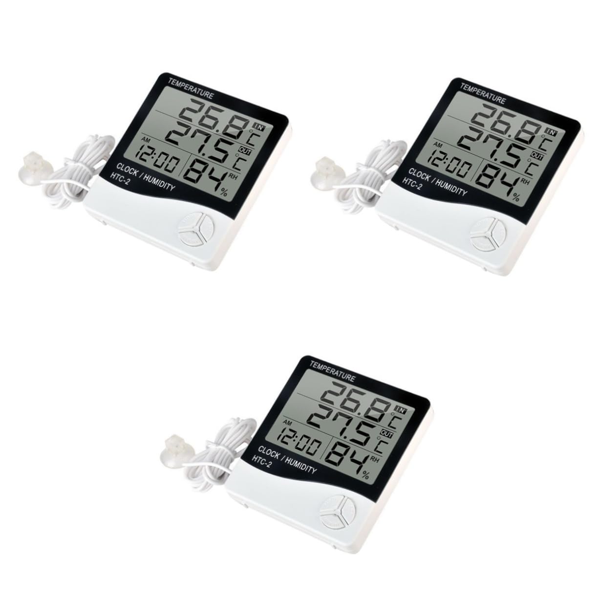 Mipcase 3piezas Digital Acuario Pantalla Lcd Monitor De Temperatura y Humedad Para Peceras Jardín y Oficina Para Mantener Un Saludable Para Peces