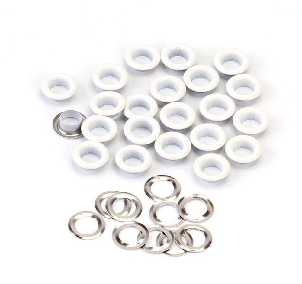 Uteruik White 10Mm Eyelets And Washers - Rust Proof Grommets For Clothing, Tarpaulins, Leather And Scrapbooking Crafts, 100Pcs (White)