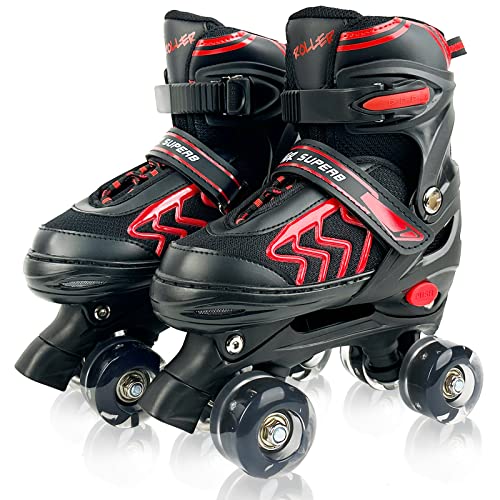 HXWY Kids Roller Skates for Boys Girls Child, Adjustable 4 Sizes Roller Skates...