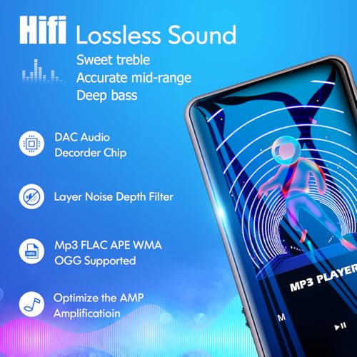 image for 96GB Mp3 Player with Bluetooth 5.0 - Aiworth Portable Digital Lossless