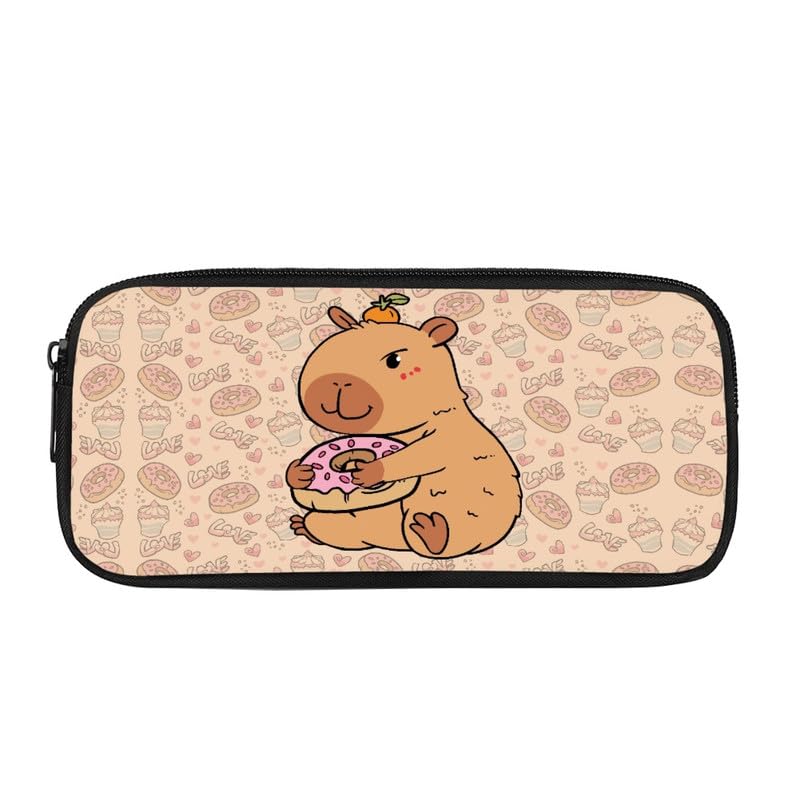 Kuiaobaty Cartoon Capybara Pencil Case for Kids, Cute Animals Pencil Pouch Children Durable Zipper Pen Bag School Supplies