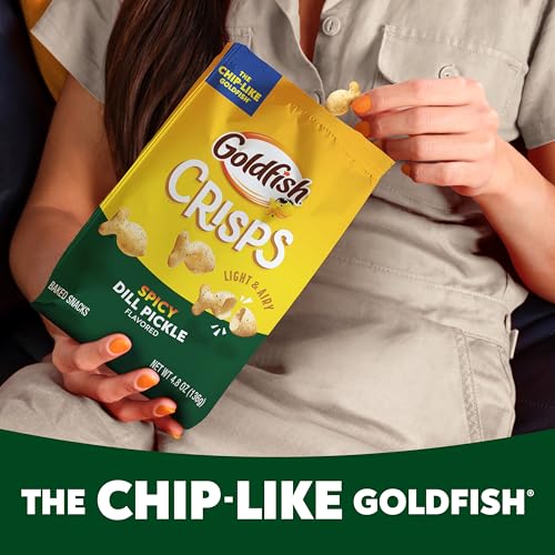 Goldfish Crisps Spicy Dill Pickle Baked Chip Crackers, 4.8 Oz Bag - image 4